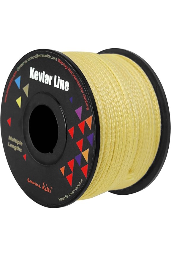 100% Kevlar Braided String Utility Cord 100Ft 100Lb Abrasion Flame Resistant, Tactical Survival Fishing Assist Model Rocket Paracord Trip Line Camping Cordage