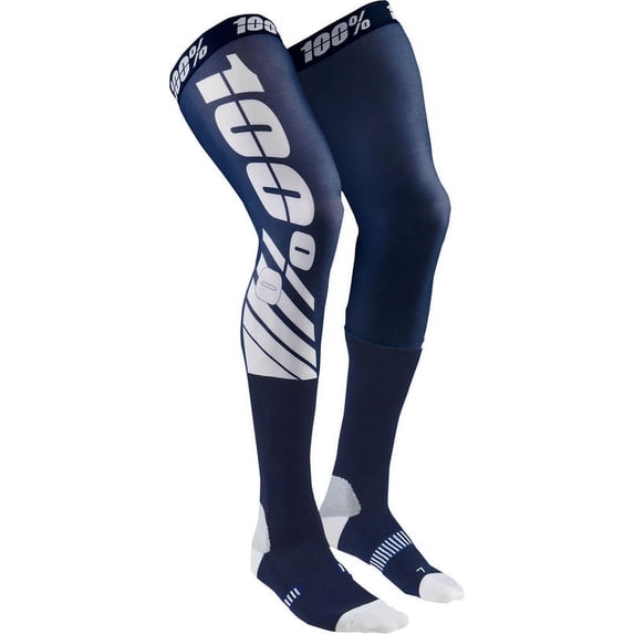 100% Knee Brace Moto Socks Rev Flash Navy (Large - X-Large, Blue Rev Flash Navy)