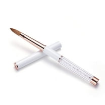 100% Kolinsky Acrylic Nail Brush White Crystal Handle Crimped Size #6