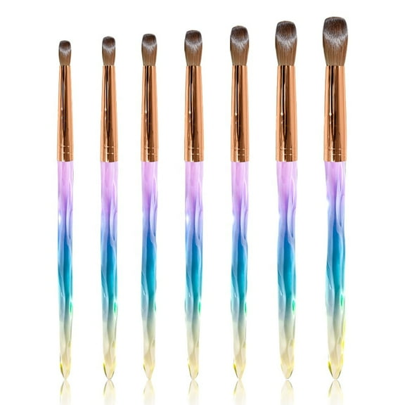 100% Kolinsky Acrylic Nail Brush for Manicure Powder Diamond Handle Multi-color Round Size #14