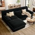 thumbnail image 1 of 3 Seat 100" L-Shaped Cloud Sectional Couch With Double-Layer Thickened Deep Seat，No Assembly Required, Black, 1 of 8