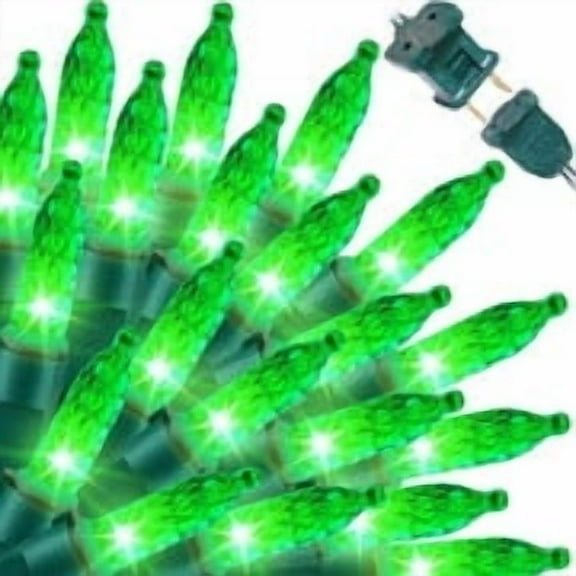 100 LED 21.6FT Christmas M5 LED Holiday LightsProfessional Grade Indoor Outdoor Diamond Cut Sparkle Strings Light for Home Decorations and Christmas Trees - Green