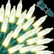 100 LED 21.6FT Christmas M5 LED Holiday Lights Professional Grade Indoor Outdoor Diamond Cut Sparkle Strings Light for Home Decorations and Christmas Trees - Warm White