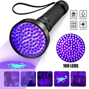 100 LED Black Light Flashlight, 8 inch UV Flashlight for Pet Urine Detection, Dry Stains, Bed Bug, Resin Curing, Scorpions Finder, Wildlife Tracks Outdoors, 365nm Wide Beam, Bright