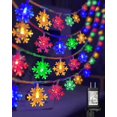 100 LED Christmas Snowflake Lights 32ft Fairy String Lights Indoor 8
