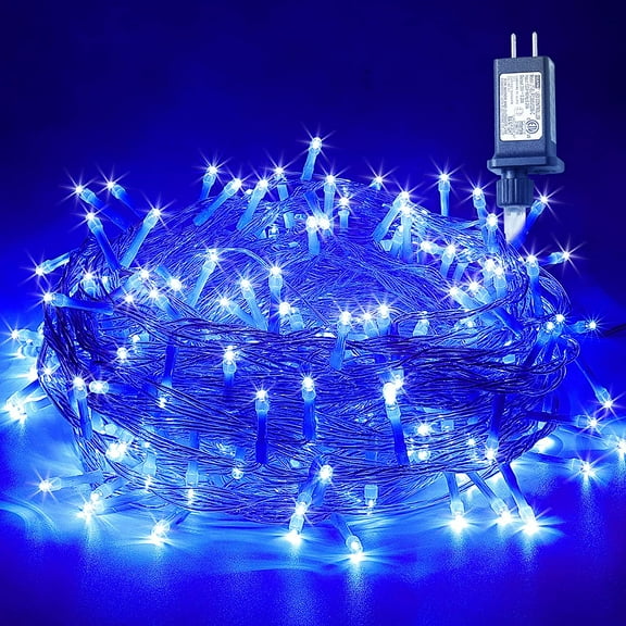 100 LED Christmas String Lights,33ft 8 Modes Extendable Christmas Lights Outdoor Waterproof,Plug in Twinkle Fairy Lights for Bedroom,Tree,Wedding,Party,Garden,Patio,Xmas Decoration-Blue