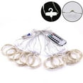 thumbnail image 1 of 100 LED Curtain Lights, Remote Control Christmas Decorative Hanging String Lights, 8 Lighting Modes, Plug in for Indoor Outdoor Holiday Party Garden Backdrop Wedding Home Decor, 1 of 8