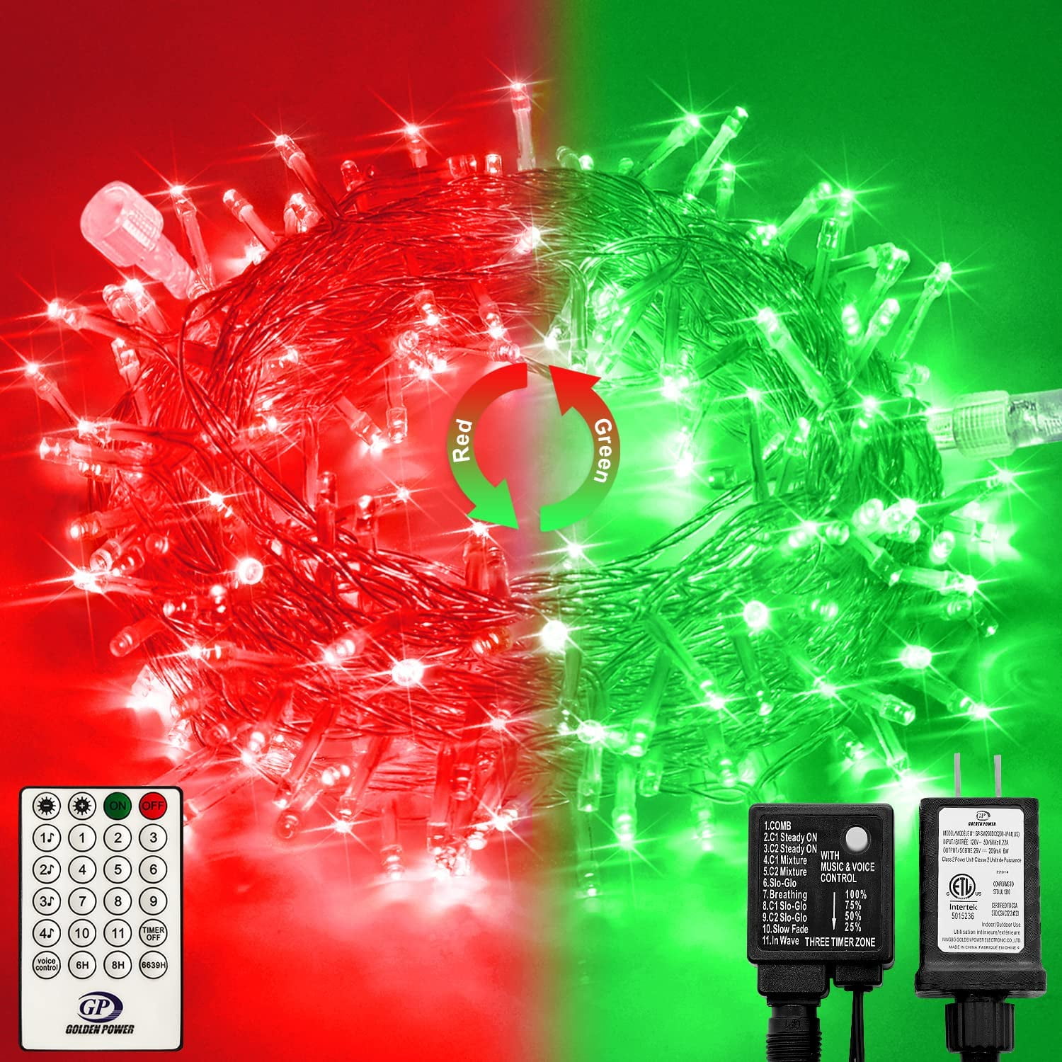 Red Green Christmas Lights 