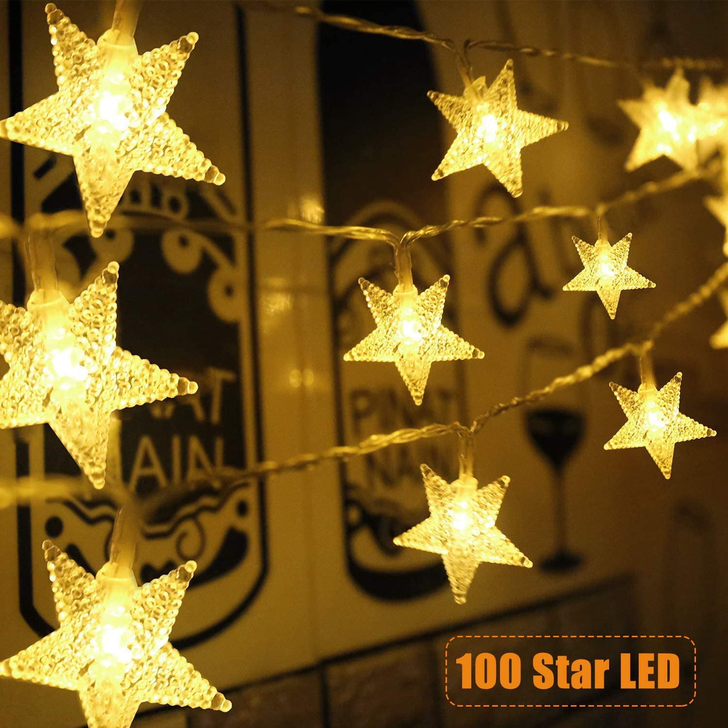 100 LED Star String Lights 33 FT Plugin Fairy Twinkle Lights