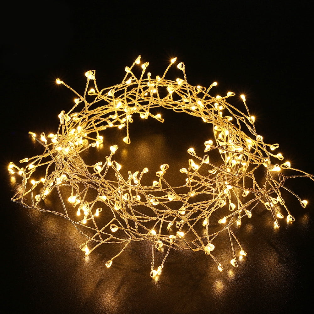 100 LED String Firecrackers Cluster Fairy Lights Garland, 8 Modes&Timer