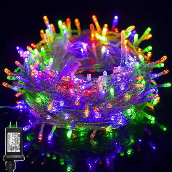 100 LED String Lights Outdoor Indoor, Extendable 33FT Bright Christmas Lights, 8 Lighting Modes, Plug in Waterproof Fairy Lights for Holiday Wedding Party Bedroom Decorations
