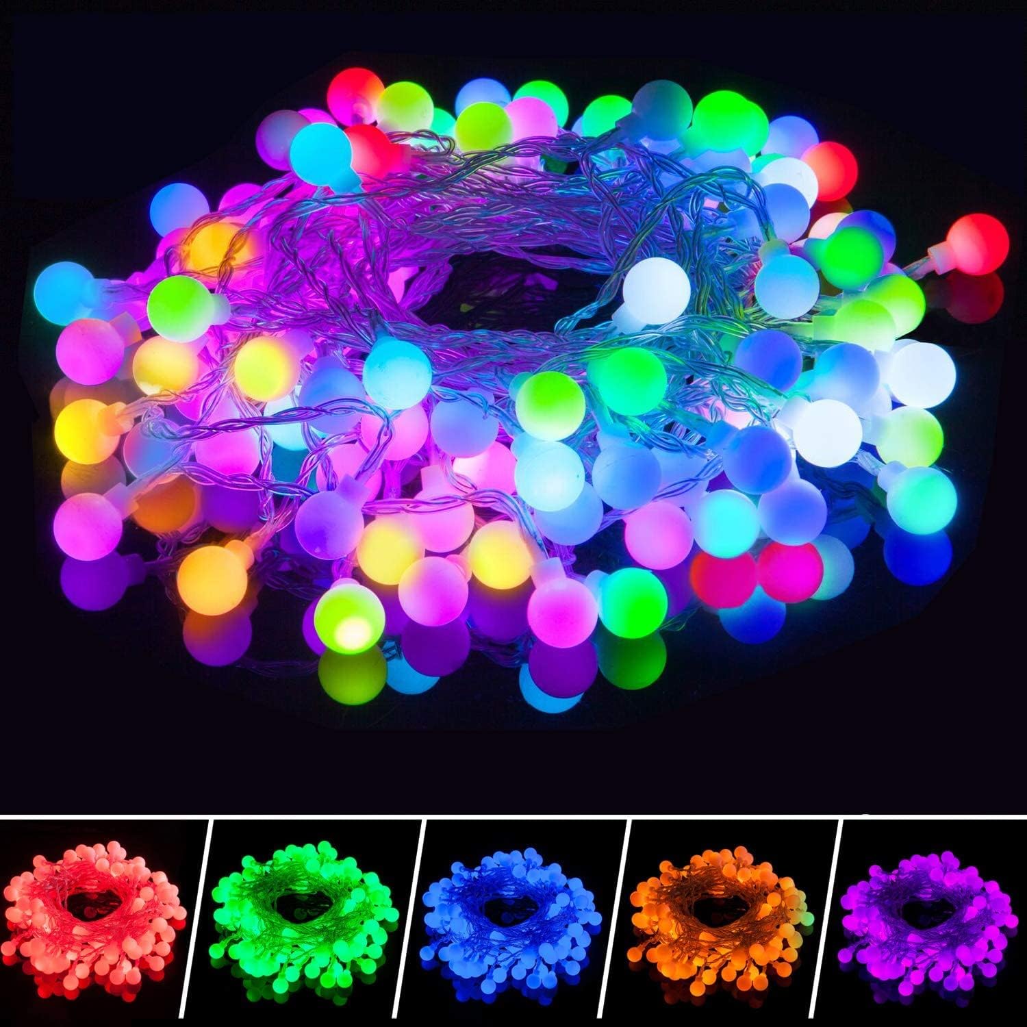 100 LED USB Powered Ball Fairy Lights Colorful Indoor/Outdoor Lights