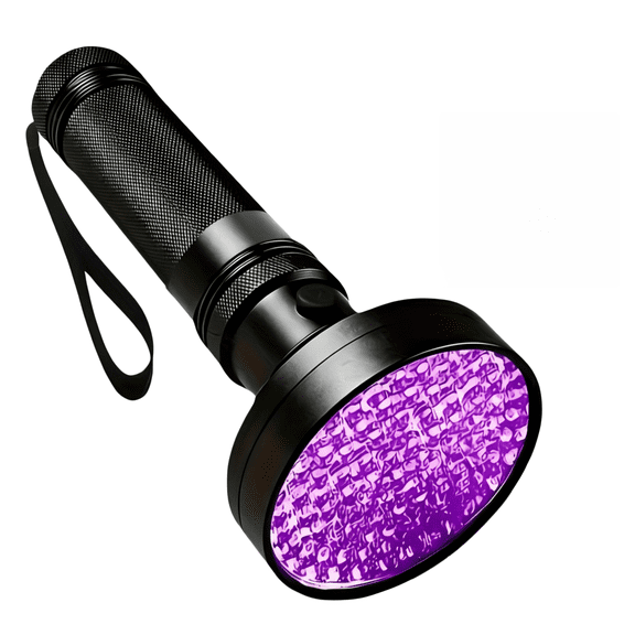 100 LEDS UV395nm Flashlight, IPX4 Waterproof, Heavy-Duty Aluminum Alloy Material, Black Light, for Scorpion Light, Pet Urine Stain, Money Ore, Fluorescence Detector, Use AA Battery (Not Included