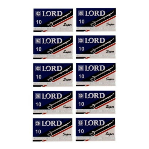 100 LORD Super Stainless Double Edge Safety Razor Shaving Blades, 100 blades Pack