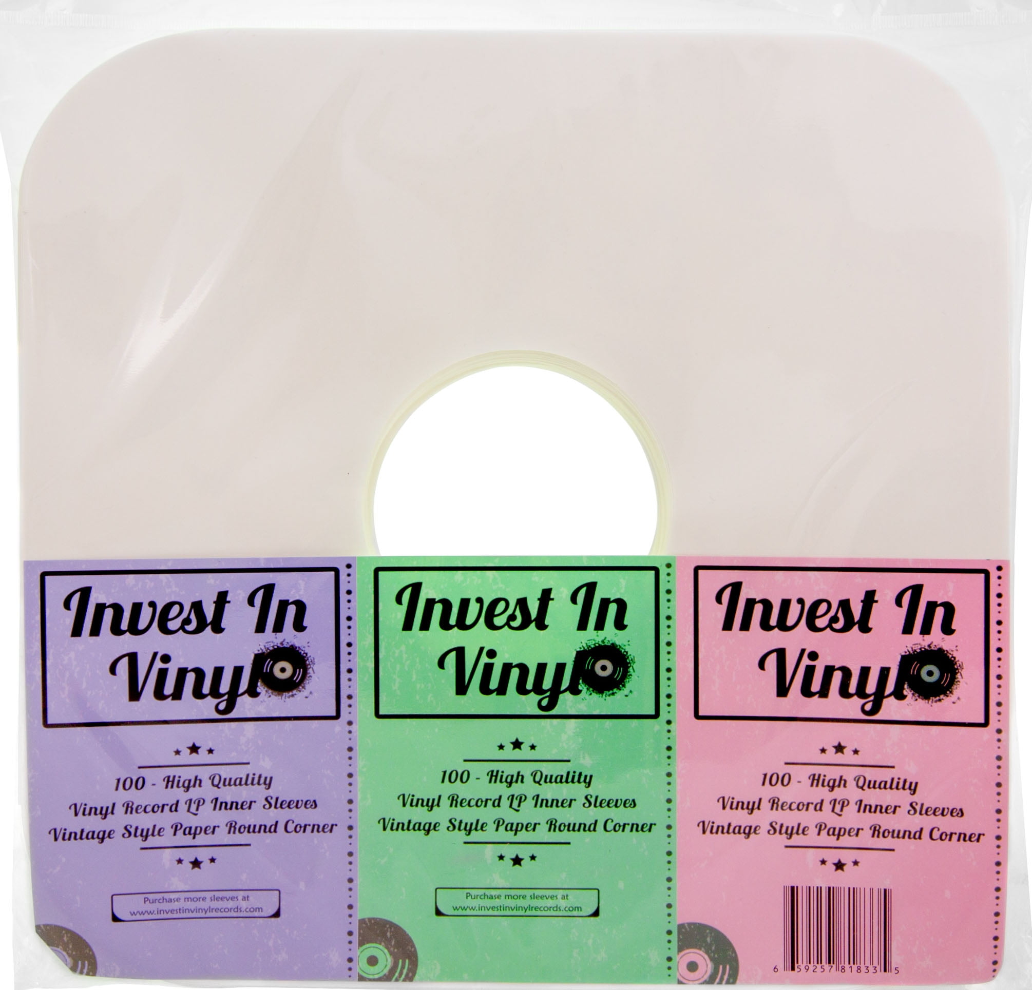 100 LP Vinyl Record Inner Sleeves Heavy Stock Ivory White Paper Rounded Corners Protective 33 RPM 12" Record Sleeves 80 GSM Covers Provide Your LP Collection with the Proper Protection Invest In Vinyl