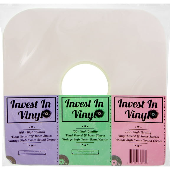 100 LP Vinyl Record Inner Sleeves Heavy Stock Ivory White Paper Rounded Corners Protective 33 RPM 12" Record Sleeves 80 GSM Covers Provide Your LP Collection with the Proper Protection Invest In Vinyl