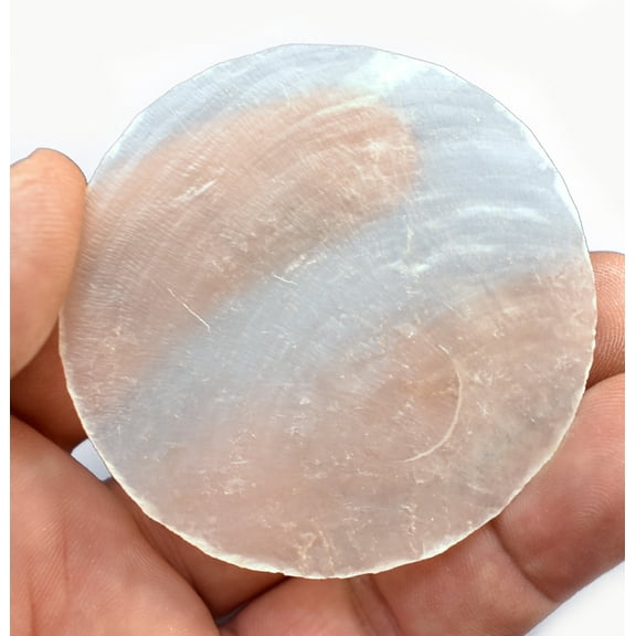 100 Large Natural Capiz Shells Round Cut - 2 1/2" Diameter for Crafts (Wind Chimes / Seashell Curtains)