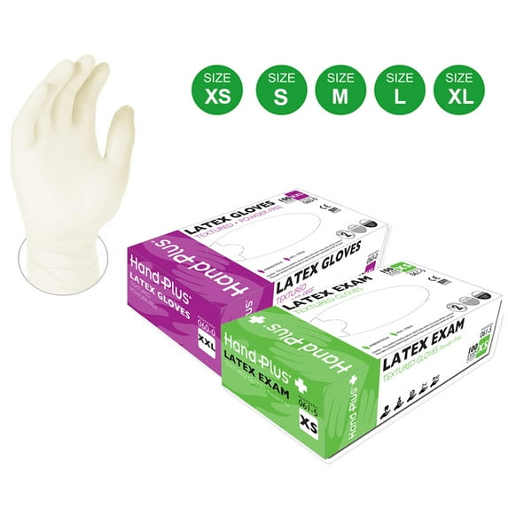 100 Latex White Gloves Powder Free Examination Gloves - Size M