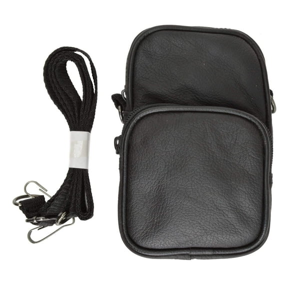 100% Leather Camera Pouch with Strap with Extra Zipper Compartment