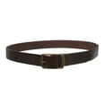 thumbnail image 1 of 100% Leather Casual Belt with Center Bar Oval Buckle - Snap-On, 1.5" Wide, Big & Tall, 1 of 3
