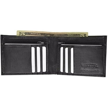 100% Leather Credit Card Holder Bifold Black #1618