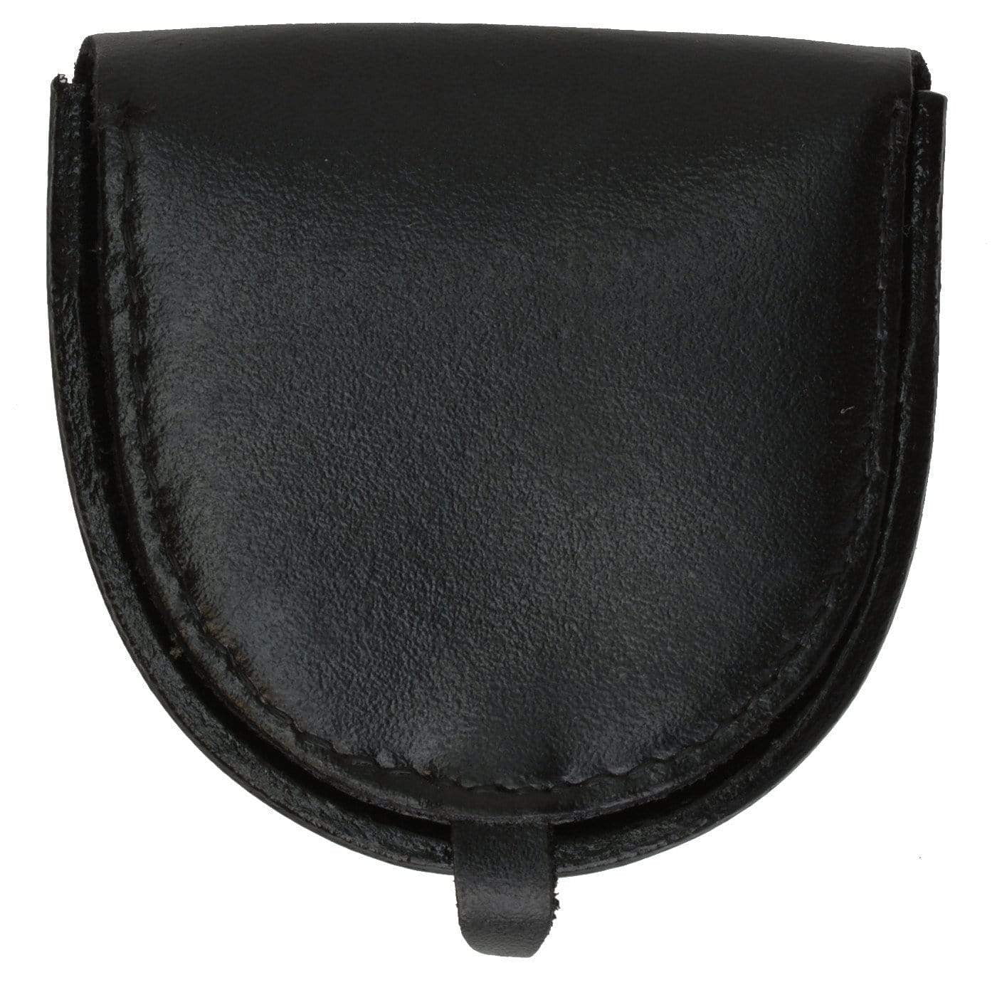 Genuine Leather Change Purse with Zipper Bottom Compartment
