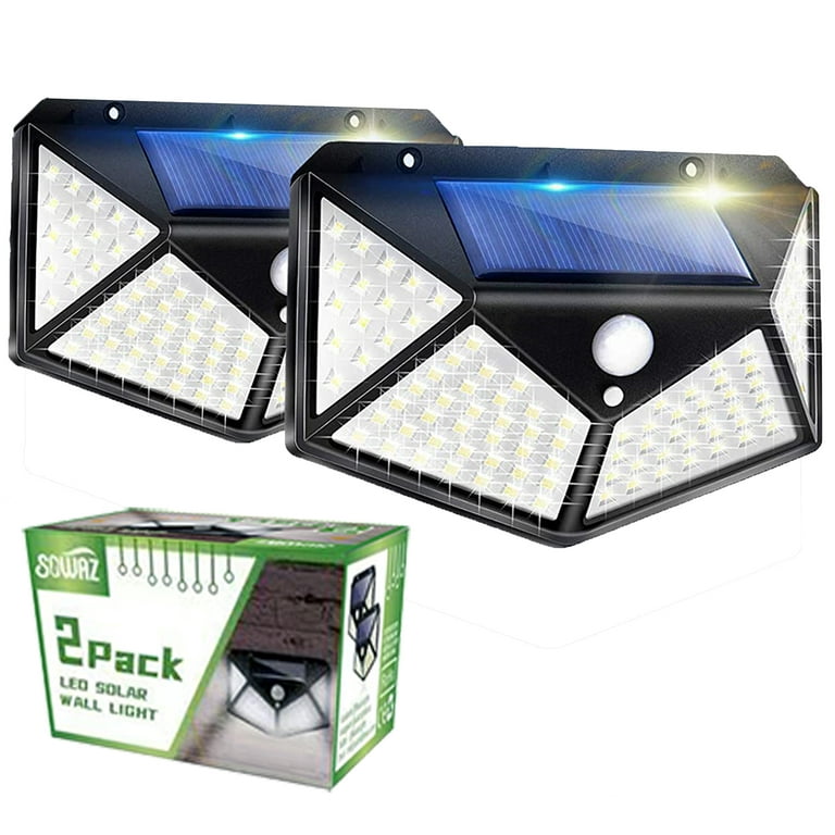 Solar Lights Outdoor 100 LED, 3 Working Modes Wireless Motion Sensor Light Wall Lights with 270° Wide Angle, Security Solar Powered Lights for Front Door, Yard, Garage, Garden, Patio, Porch, 1/2 Pack Solar Lights Outdoor 100 LED, 3 Working Modes Wireless Motion Sensor Light Wall Lights with 270° Wide Angle, Security Solar Powered Lights for Front Door, Yard, Garage, Garden, Patio, Porch, 1/2 Pack
