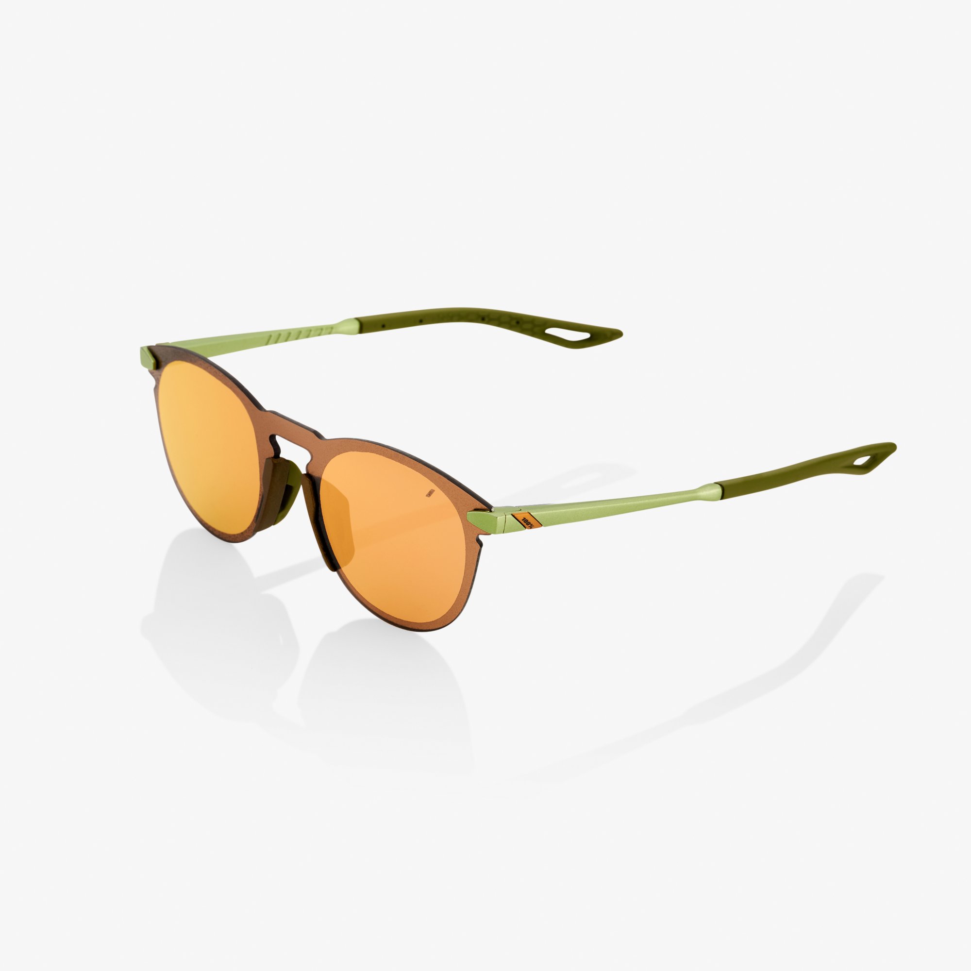 100% Legere Round Sunglasses Matte Metallic Viperidae w/Black Mirror Lens - image 1 of 3