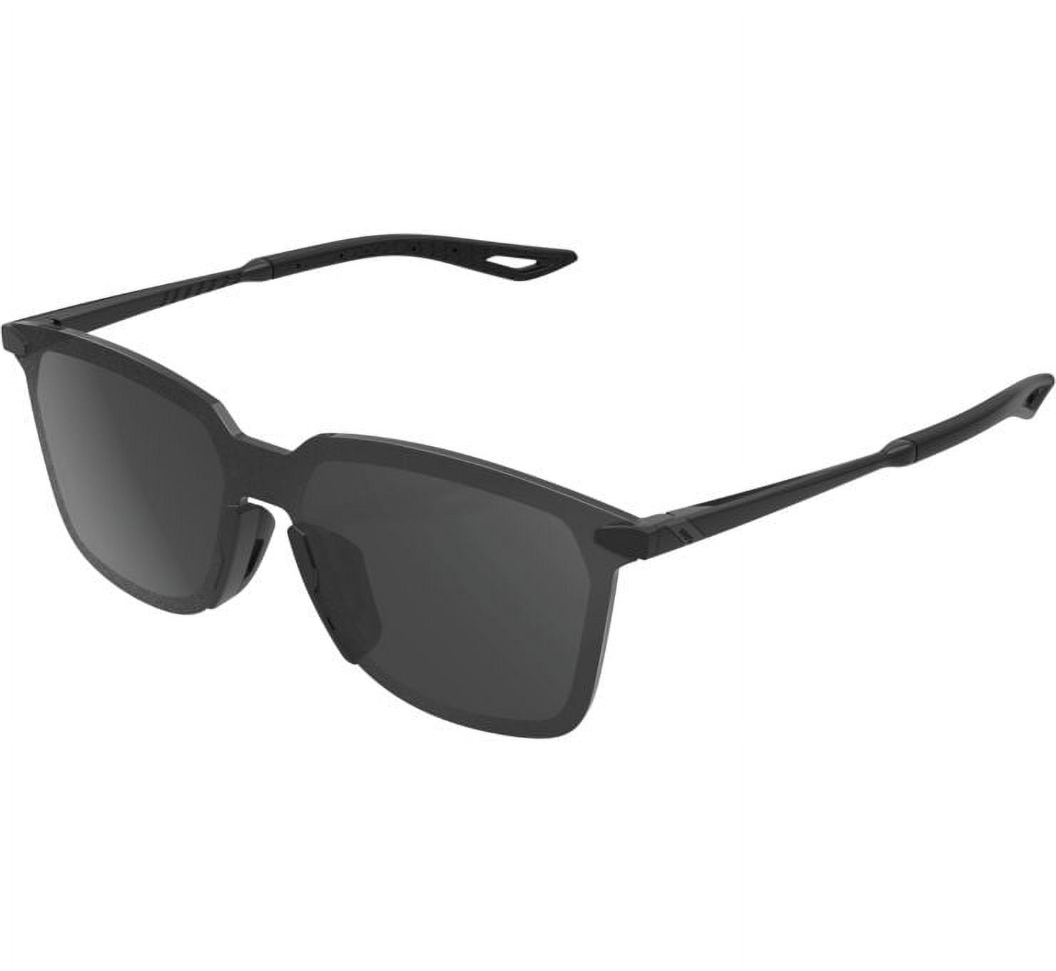 100% Legere UltraCarbon Square Sunglasses (OSFM, Polished Black / Smoke ...