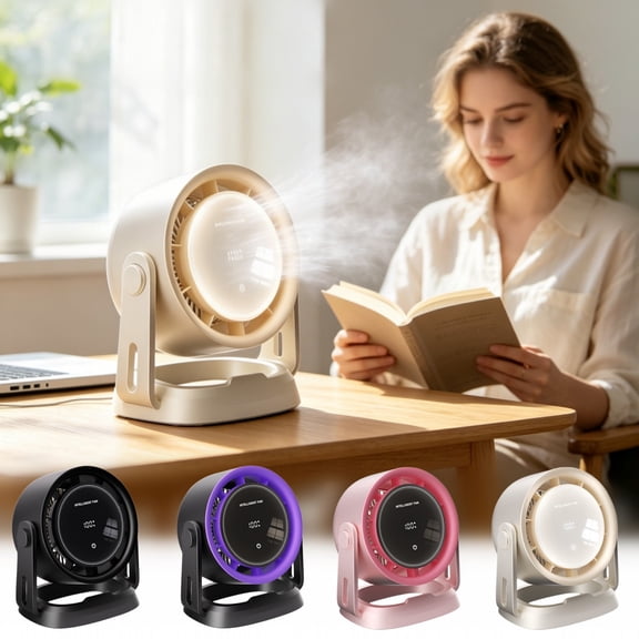 100 Levels Mini Fan, Black Quiet High-Level Circulating Cooling Fan, Dual Use Desktop & Wall Mounted Fan, Adjustable Portable Small Electric Fan for Home Office Indoor Ventilation