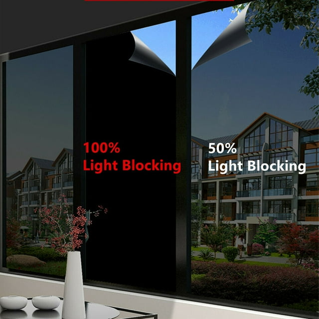 100 Light Blocking Darkening Static Cling Blackout Window Film