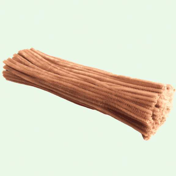 100 Light Brown Pipe Cleaners, 7mm x 12 Inches, Chenille Wire for DIY Crafts and Artistic Decorations for Kids
