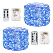 100 Light Indoor / Outdoor 33 Battery Operated LED String Light- Blue 2Pack