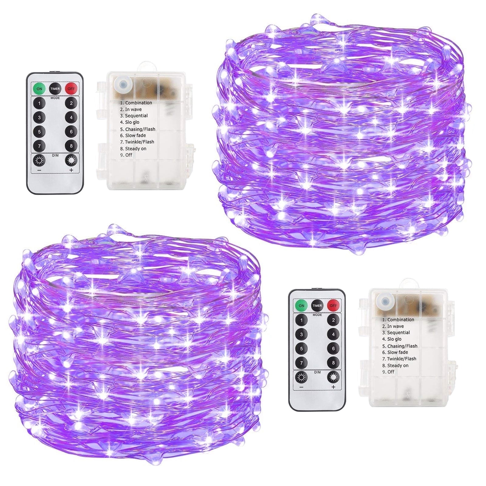 Led Pp String Light 100 Light Indoor / Outdoor 33' Battery Operated LED String Light ...