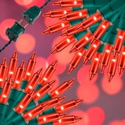 100-Light Red Extra-Bright Christmas String Lights | 5.98ft UL-Certified Mini Lights with End Connectors | Waterproof for Home, Garden, Christmas Tree, Party, Patio & Wedding