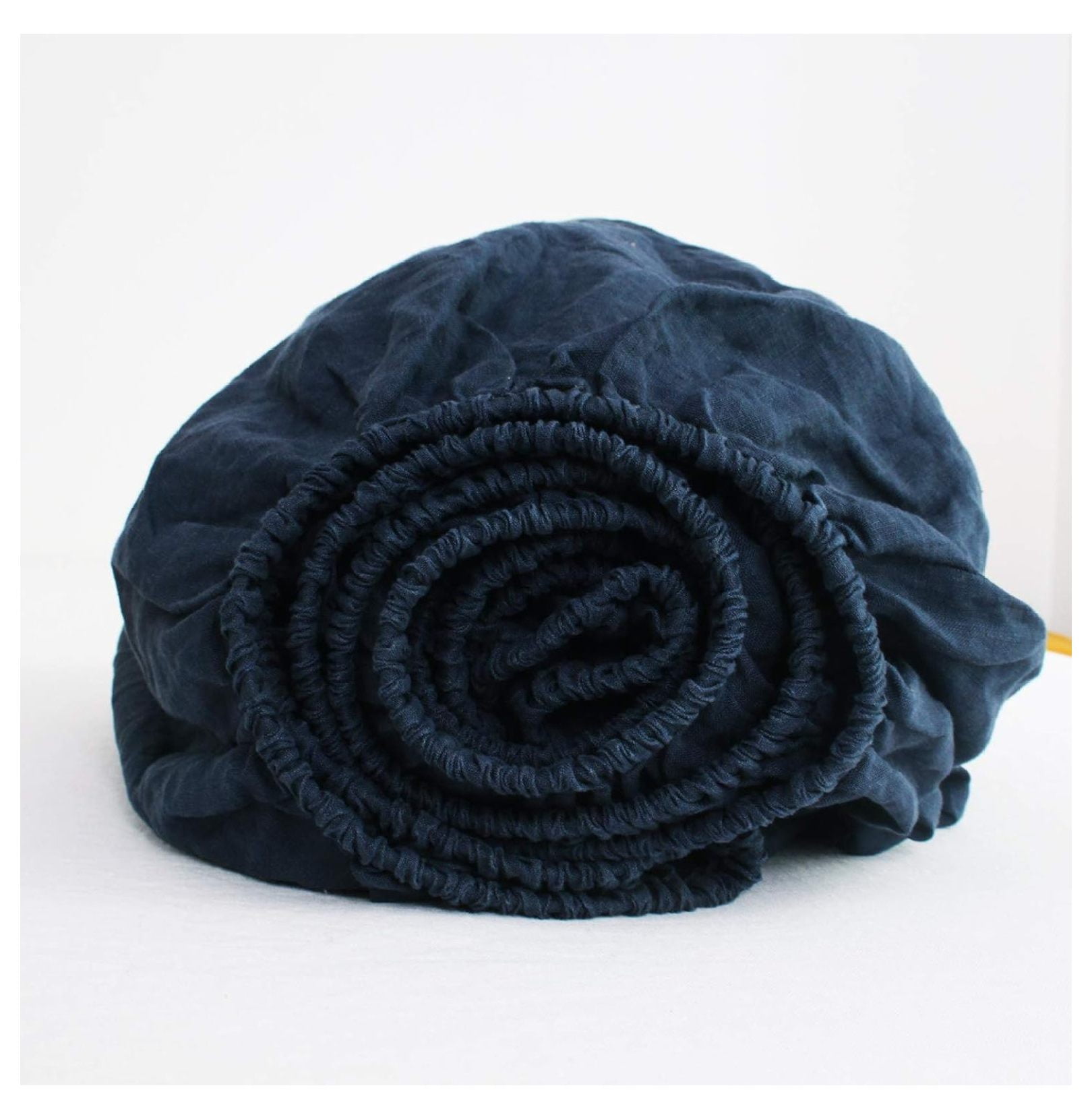 100 Linen Fitted Sheet Mattress Cover 16 inch Deep Pocket,Stone Washed