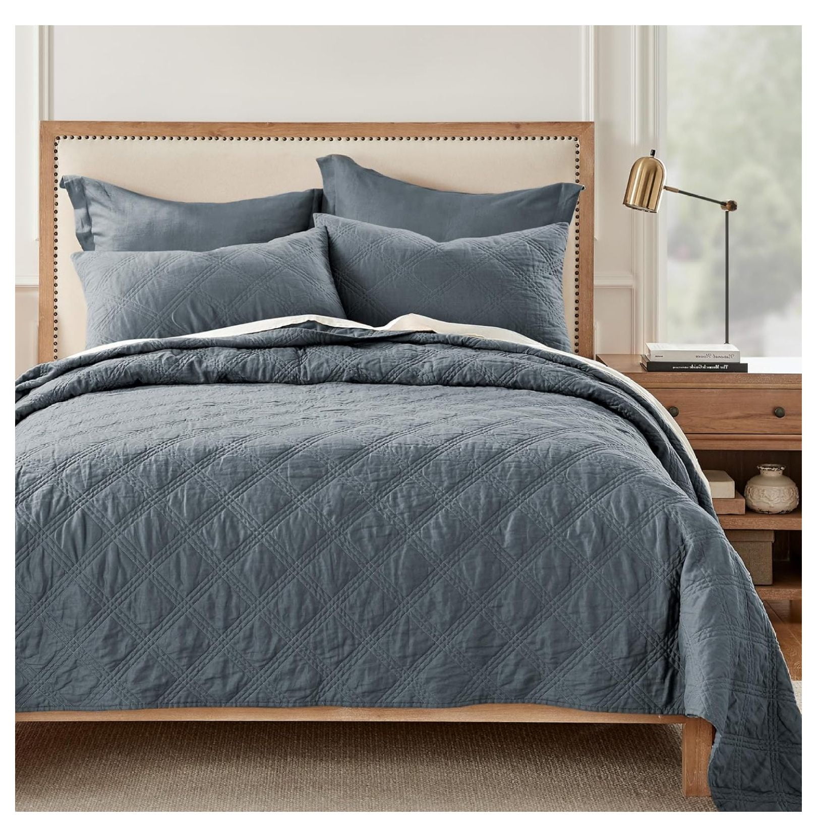  100 Linen Front/100 Cotton Back Full/Queen Quilt Washed Linen