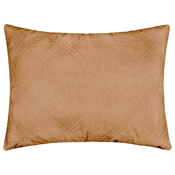 - 100% Linen Front/100% Cotton Back - King/Cal King Quilted Sham - Washed Linen - Sandstone - Sham Size (36 x 20in.)
