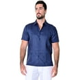 thumbnail image 1 of 100% Linen Guayabera Shirt for Men's 4 Pocket Short Sleeve Traditional Button-Down, 1 of 2
