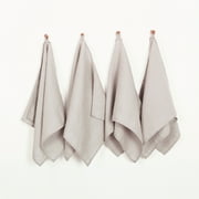 100% Linen Tea Towels 14 x 28 Inch Kitchen Dish and Hand Towels Set of 4 - Natural