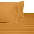 thumbnail image 1 of 100% Long-Staple Cotton Sateen Sheets 300TC Solid Bed Sheet Set - California King-Gold, 1 of 1