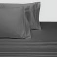 thumbnail image 1 of 100% Long-Staple Cotton Sateen Sheets 300TC Solid Bed Sheet Set - California King-Gray, 1 of 1