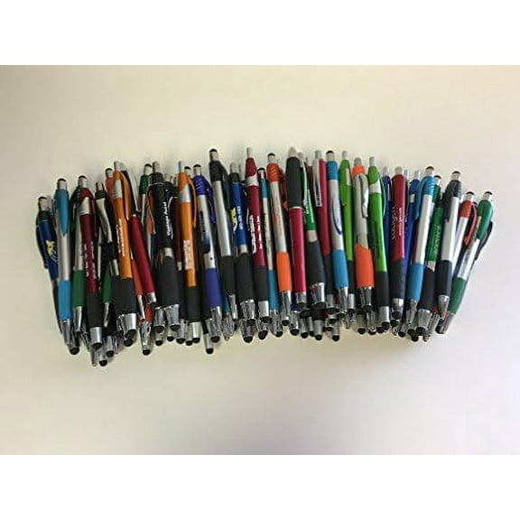 100 Lot Misprint Pens With Soft Tip Stylus For Touch Screen, Assorted Barrel