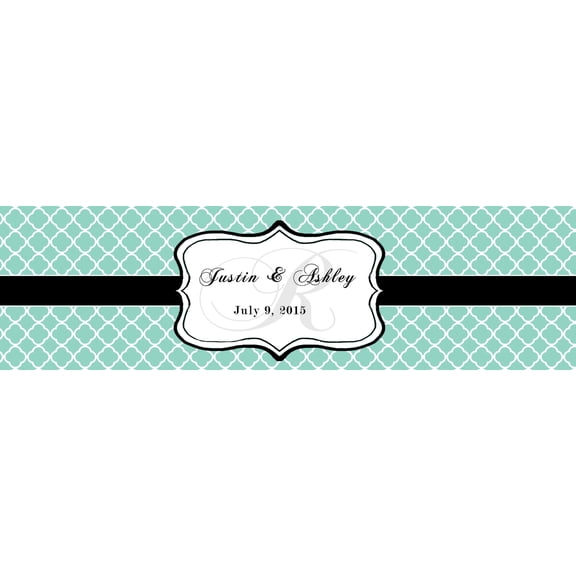 100 Lucite Pattern Monogram Wedding Water Bottle Labels Engagement Party 7"x2"