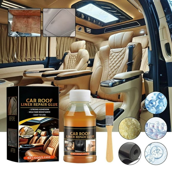 100 ML Headliner Repair Glue - Multifunctional for Car Roof Fabric, Headliner & Inside Roof Cloth - Quick Repair, Easy to Use, Strong Adhesive, Non-marking