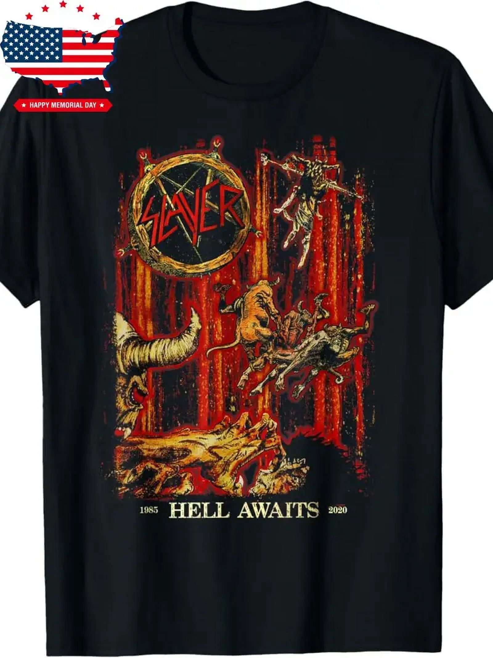 100% Made in USA, 180g Slayer - Hell Awaits Anniversary Cover T-Shirt ...