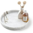 thumbnail image 1 of 𝐋𝐮𝐱𝐮𝐫𝐲 𝐈𝐭𝐚𝐥𝐢𝐚𝐧 100% Marble Round Vanity Tray 10‘’, Minimalist Modern Decor & Serving Trays for Bathroom, Kitchen, Nightstand, Jewelry Ring Dish Holder, Table Accents Decor, White, 1 of 15