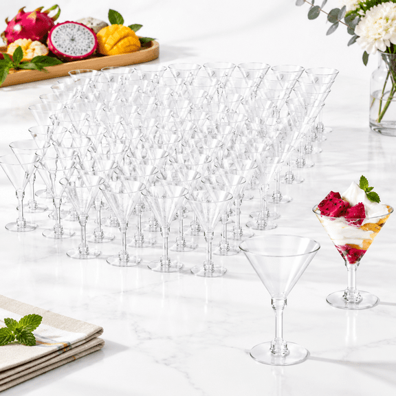 100 Martini Glasses Plastic 5 Oz Disposable Cocktail Cups