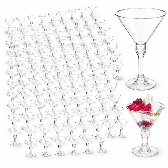 100 Martini Glasses Plastic 5 Oz Disposable Cocktail Cups