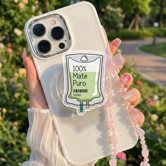100% Mate Puro Phone Grip, Yerba Mate Lover Gift, Argentina Culture Phone Holder, Funny Mate Drink Accessory, Mate Lover Pop Grip